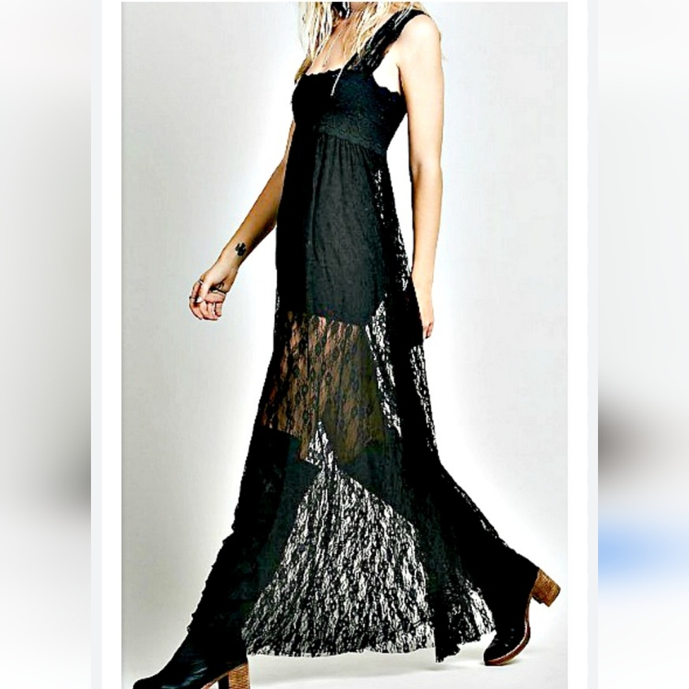 Free People Navy Lace Dress
